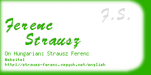 ferenc strausz business card